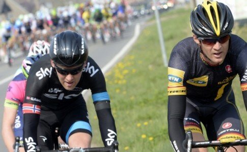 Gabriele Rasch leads an escape in the 2014 E3 Harelbeke