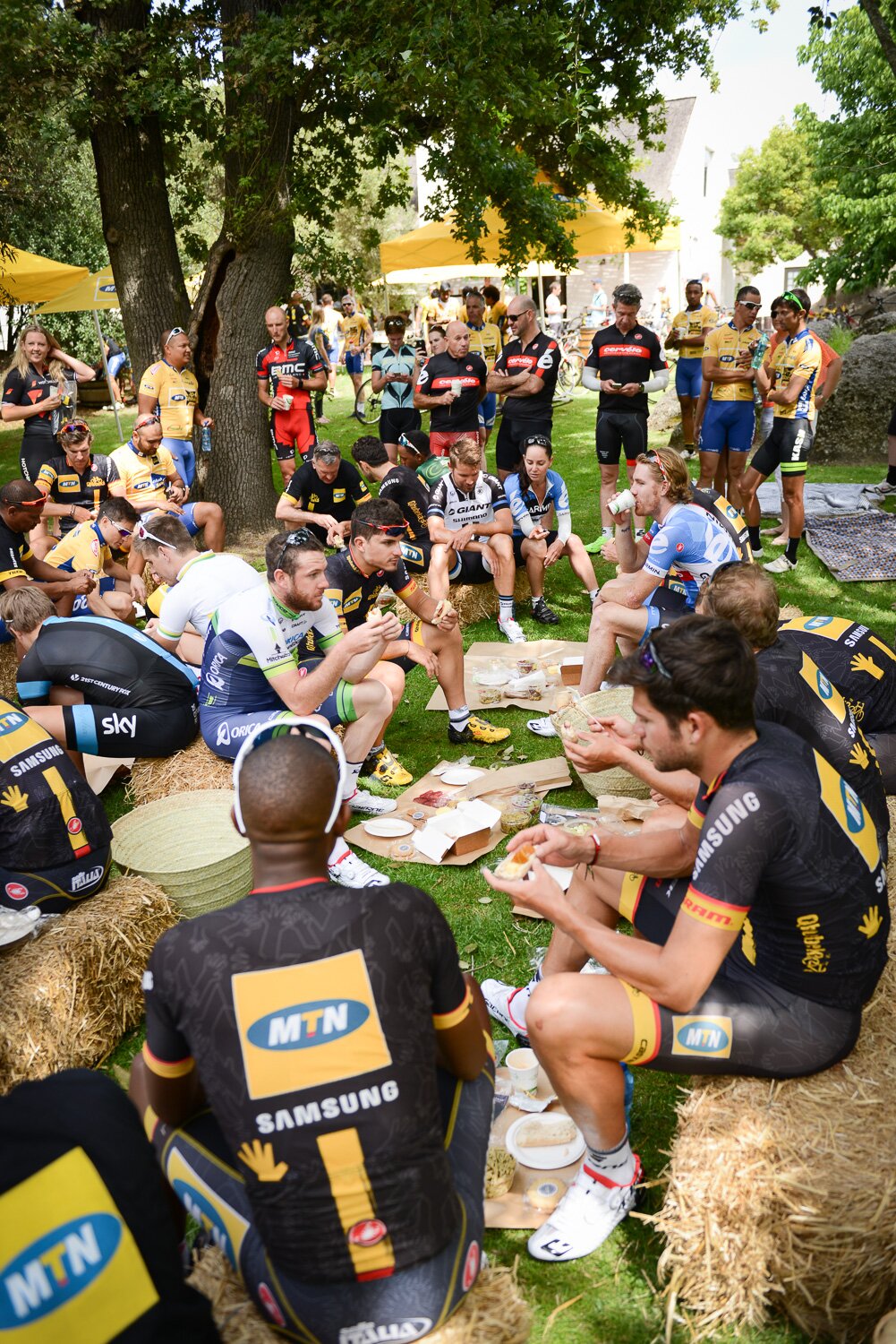 The picnic was enjoyed by all at the Spier Wine Farm 